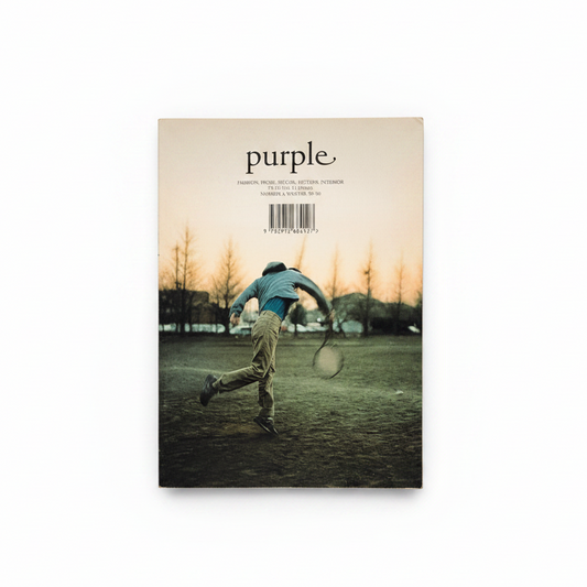 purple magazine back cover white background